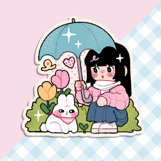 Bunny Umbrella | Waterproof Stickers