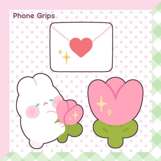 Love Letter, Bunny & Tulip Phone Grips