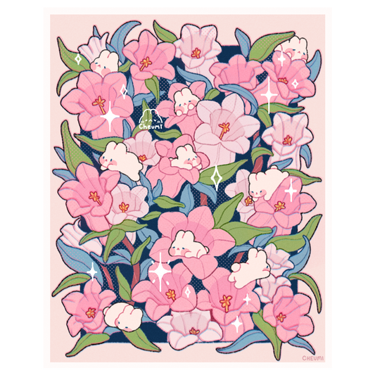 Bellflower Bunnies Print 8x10