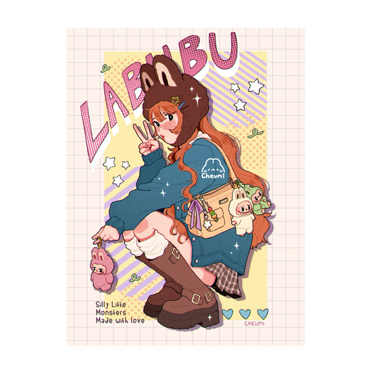 Silly Monsters Girl Print 6x8