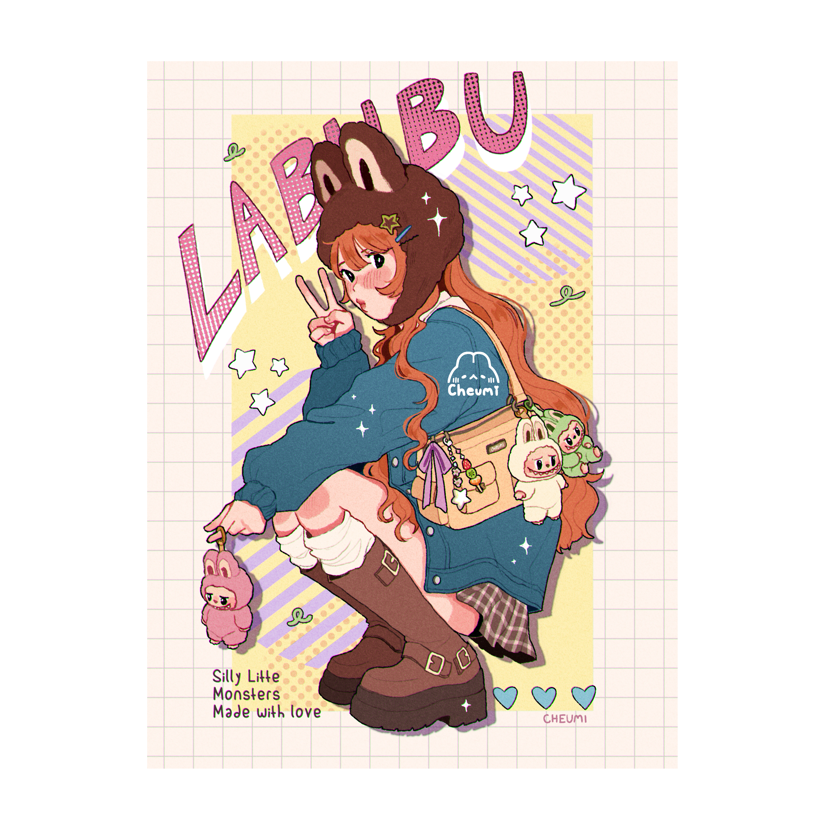 Silly Monsters Girl Print 6x8 – Cheumi